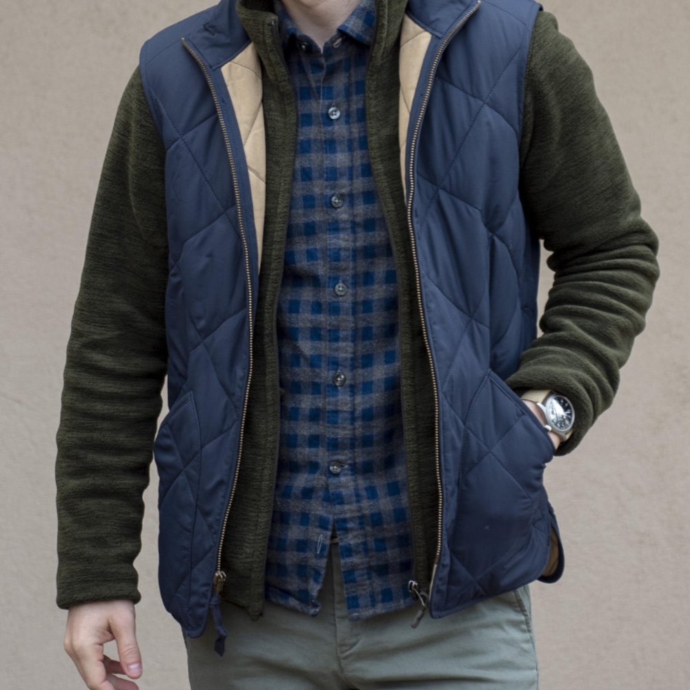 J. Crew Navy Blue Quilted Vest